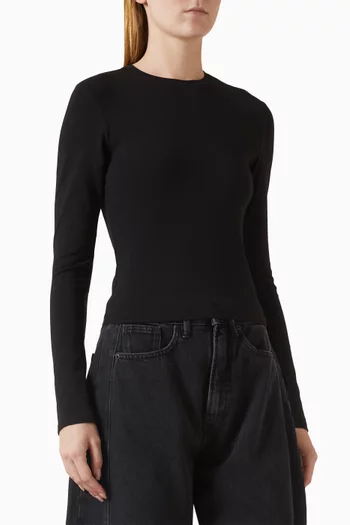 تي شيرت بأكمام طويلة قطن مطاطي للغاية