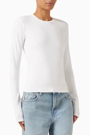 Super Stretch Long-sleeve T-shirt in Cotton