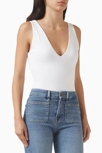 Deep V-neck Bodysuit in Scuba