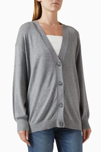 كارديغان بنمط سترة وأزرار منسوجة