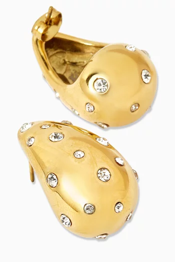 Crystal Drop Earrings in 18kt Gold-plated Metal