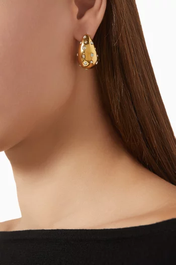 Crystal Drop Earrings in 18kt Gold-plated Metal