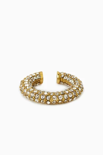 Coco Crystal Single Ear Cuff in 18kt Gold-plated Metal