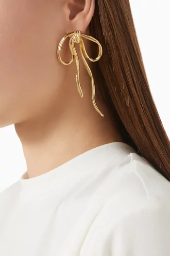 B.O Julie Bow Earrings in 24kt Gold-plated Metal