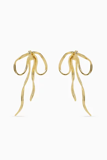 B.O Julie Bow Earrings in 24kt Gold-plated Metal