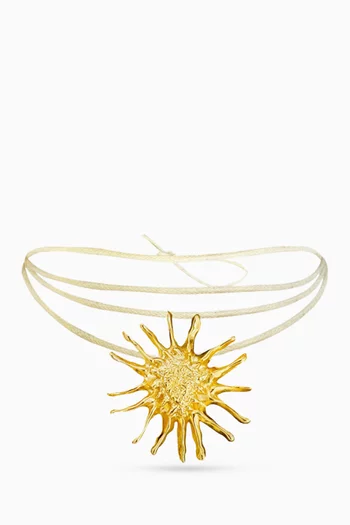 Sun Choker Necklace in 24kt Gold-plated Metal