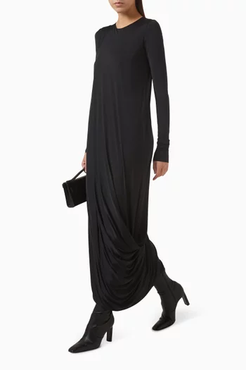 Draped Column Knit Maxi Dress