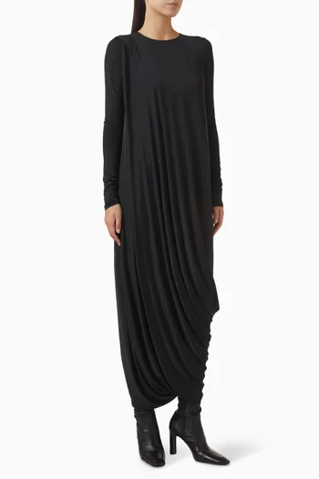 Draped Column Knit Maxi Dress
