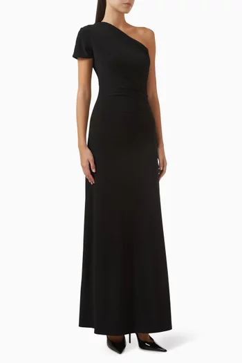 One Sleeve Draped Maxi Dress