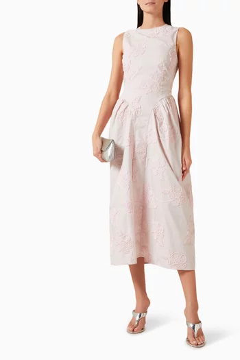 Flower Midi Dress in Cotton