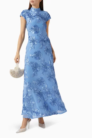 Floral-embroidered Dress