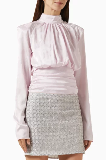 Ruched High-neck Top