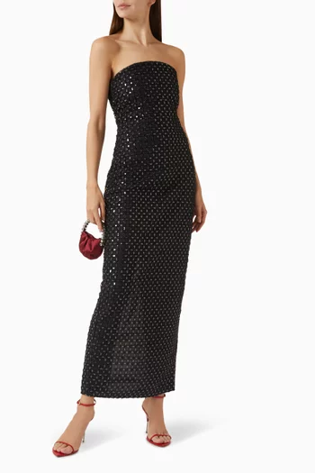 فستان مطرز بالخرز