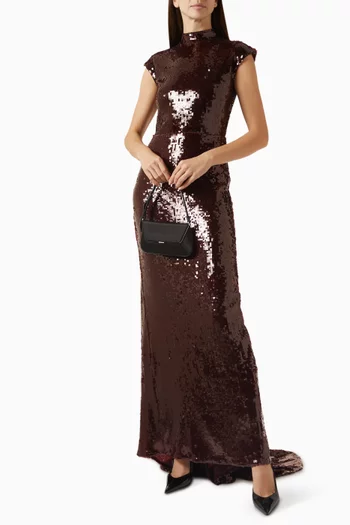Sequin-embellished Train Gown
