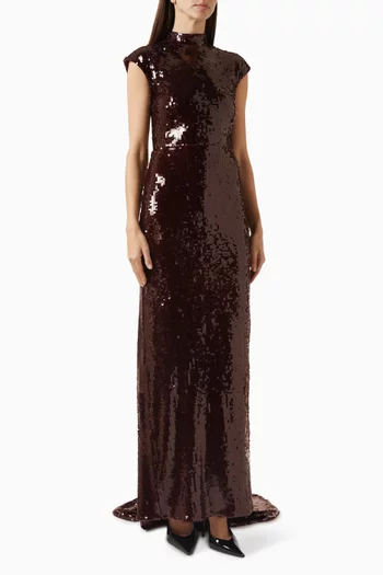 Sequin-embellished Train Gown