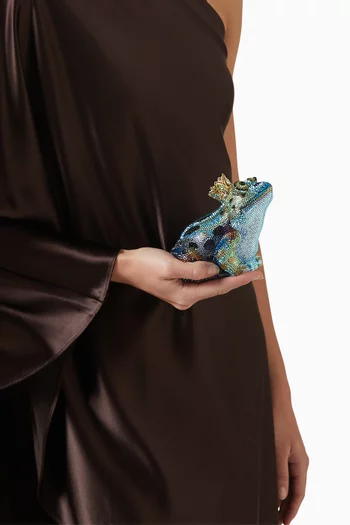 Prince Charming Frog Crystal-embellished Clutch