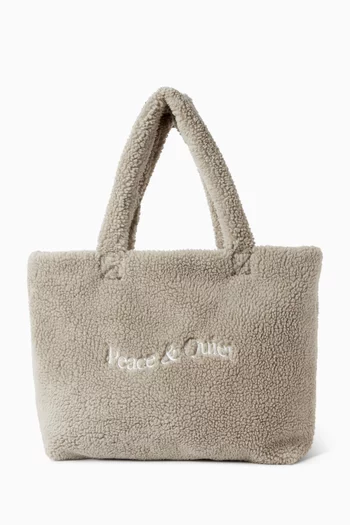 Wordmark Tote Bag in Sherpa