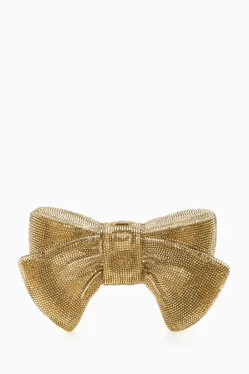 Just For You Bow Crystal-embellished Clutch
