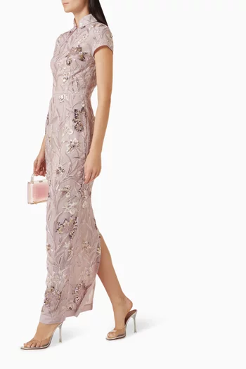 Seraphine Embroidered Dress in Mesh