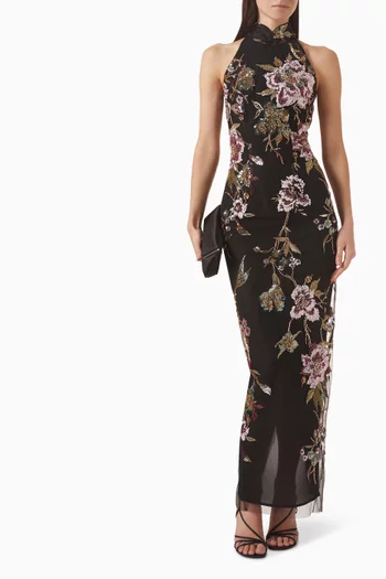 Parker Embroidered Dress in Mesh