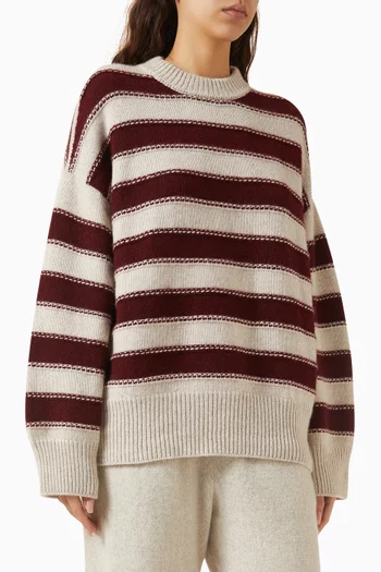 Braided Stripe Pali Sweater in Cashmere