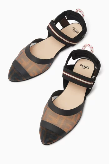 Logo Ballerina Flats in Mesh