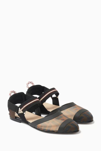 Logo Ballerina Flats in Mesh