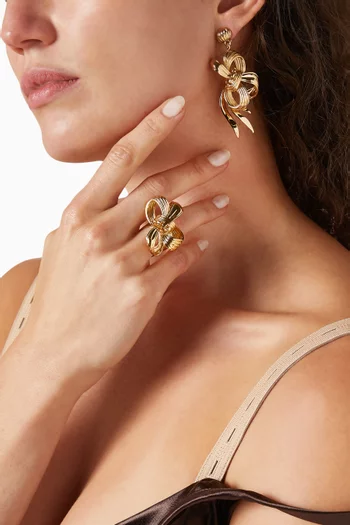 خاتم بتصميم عقدة نحاس بلون ذهبي