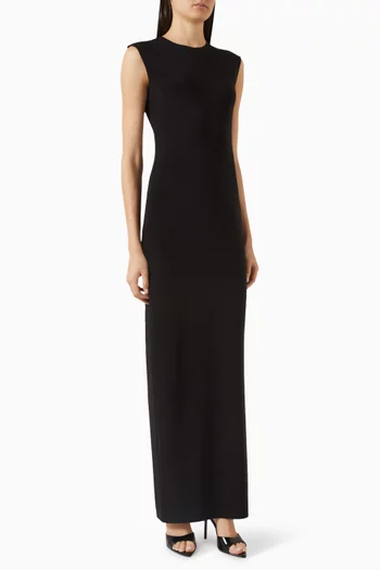 Crewneck Maxi Dress in Poly Lycra