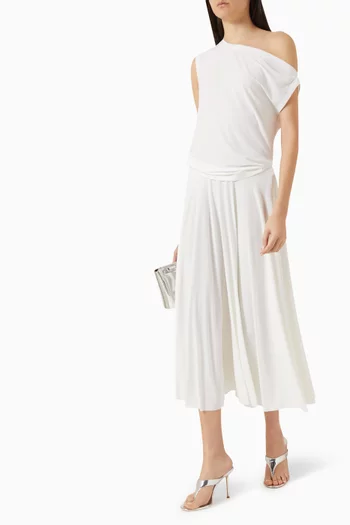 بلوزة بكتف منسدل بوليستر وليكرا