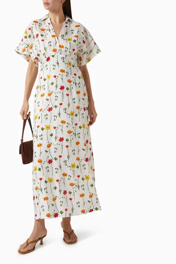 فستان جاسمين مزين بنقشة