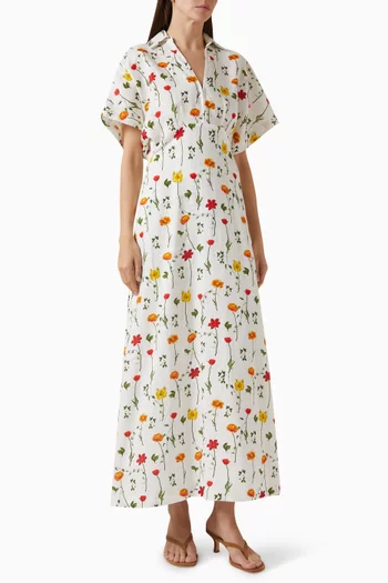 فستان جاسمين مزين بنقشة