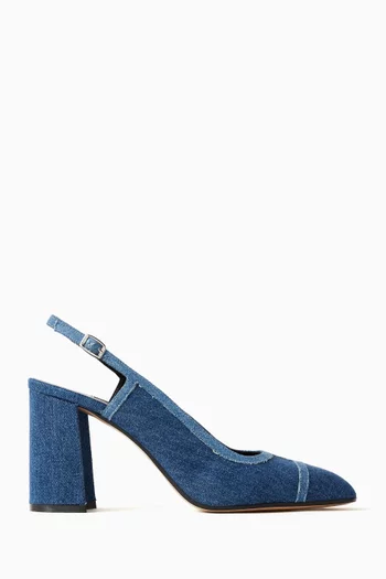 Alizee 90 Slingback Pumps in Denim
