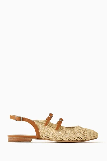 Balma Slingback Flats in Raffia