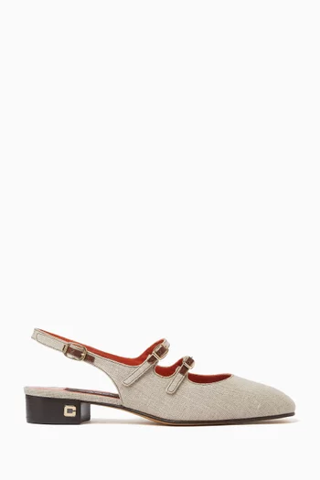 Peche 40 Slingback Ballet Flats in Linen