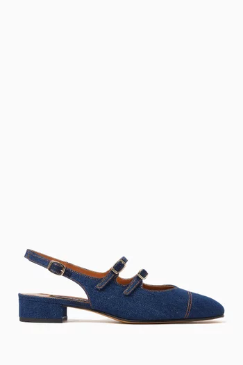 Peche 25 Slingback Ballerinas in Denim