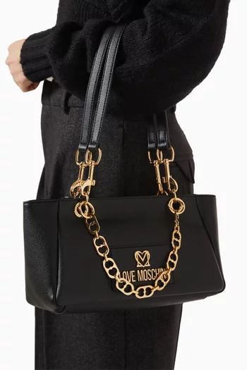 حقيبة كتف صغيرة جلد عجل وجلد صناعي