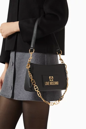 حقيبة كتف صغيرة جلد عجل وجلد صناعي