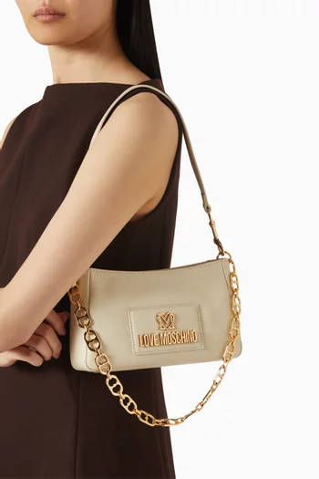 حقيبة كتف صغيرة جلد عجل وجلد صناعي