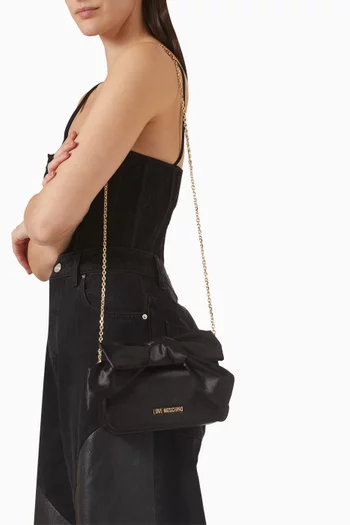 Mini Holiday Bow Top-handle Bag in Satin