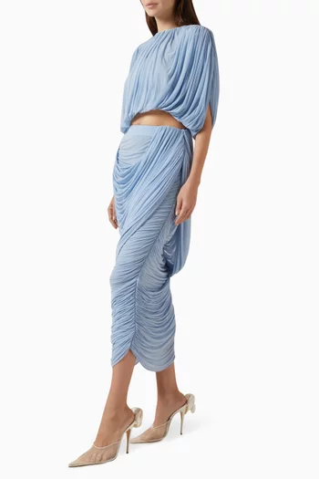 تنورة طويلة بدرابيه