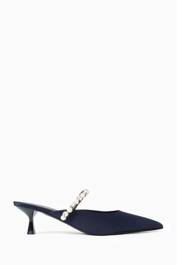 Elsa 50 Embellished Mules in Satin
