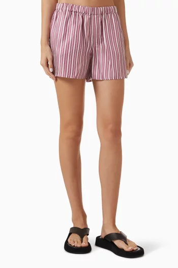 Franca Striped Shorts in Silk