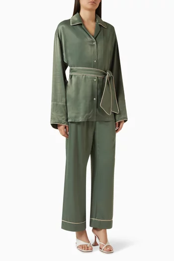 Miss Cat Belted Pyjama Set