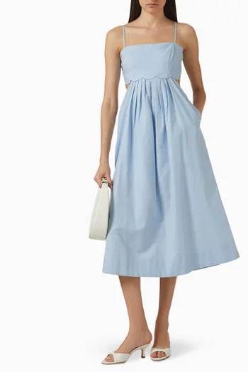 فستان ماريفيل متوسط الطول بأجزاء صدفية