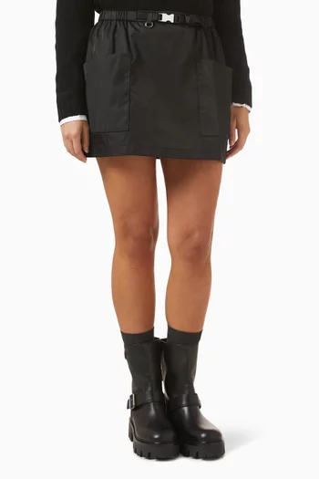 Belted Mini Skirt in Re-Nylon