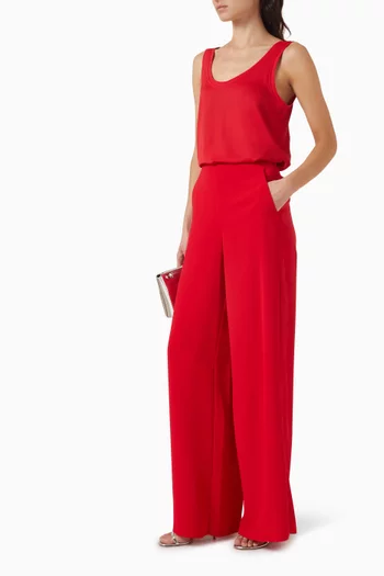 Wide-leg Pants in Crepe-satin
