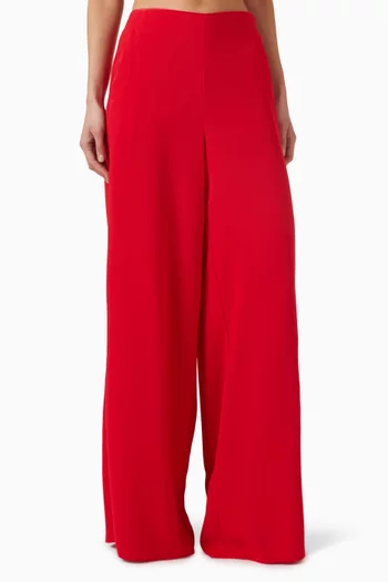 Wide-leg Pants in Crepe-satin