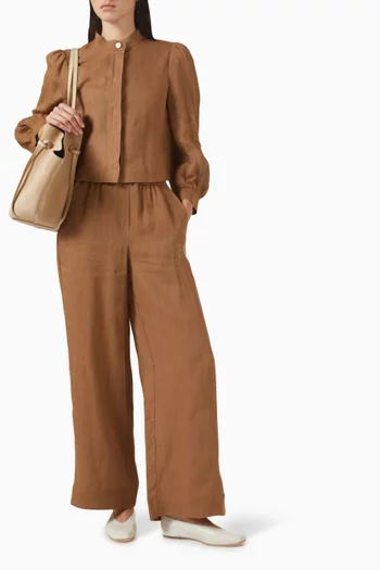 جاكيت بنمط قميص كتان