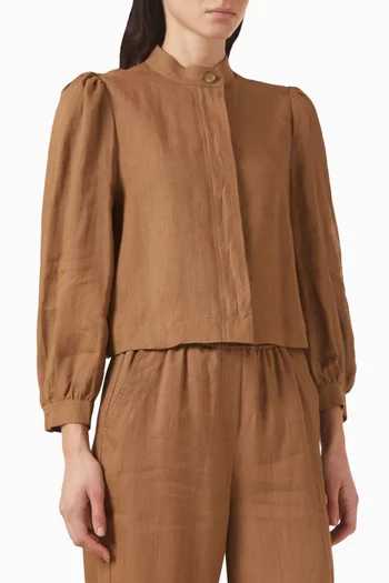 جاكيت بنمط قميص كتان